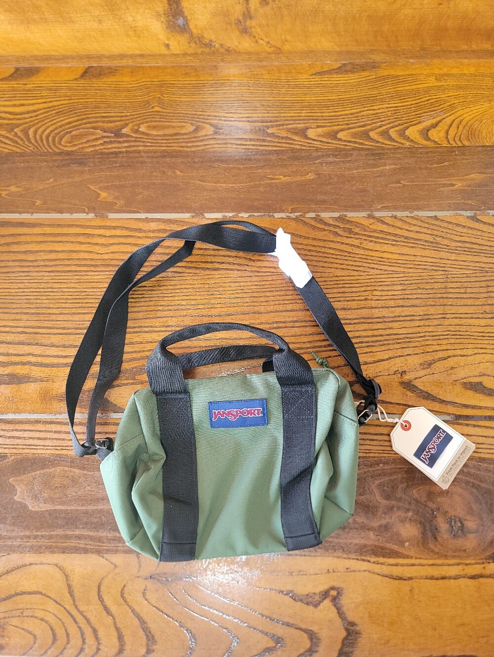 Jansport Olive Green Mini Crossbody with Black Straps
